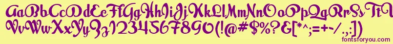 MilkScript Font – Purple Fonts on Yellow Background