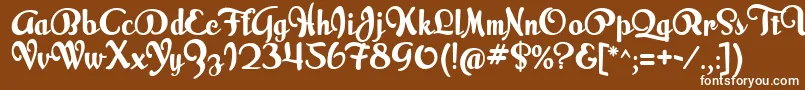 フォントMilkScript – 茶色の背景に白い文字