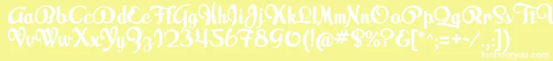 フォントMilkScript – 黄色い背景に白い文字