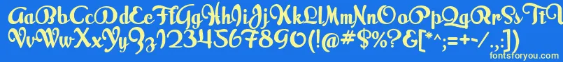 MilkScript Font – Yellow Fonts on Blue Background