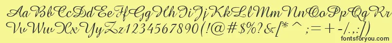 GeAmazoniaScriptNormal Font – Black Fonts on Yellow Background