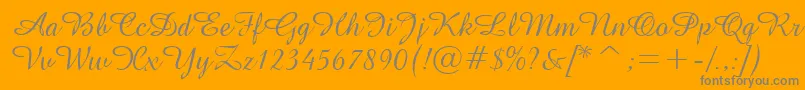 GeAmazoniaScriptNormal Font – Gray Fonts on Orange Background