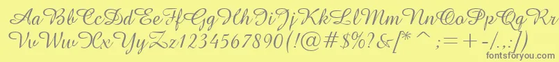 Шрифт GeAmazoniaScriptNormal – серые шрифты на жёлтом фоне