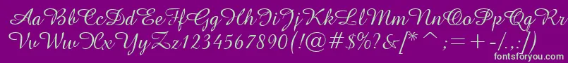 More about GeAmazoniaScriptNormal Font GeAmazoniaScriptNormal Font – Green Fonts on Purple Background