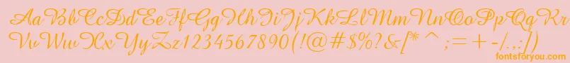 GeAmazoniaScriptNormal Font – Orange Fonts on Pink Background