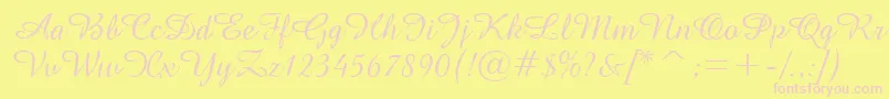 GeAmazoniaScriptNormal Font – Pink Fonts on Yellow Background