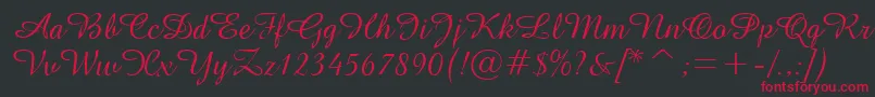 GeAmazoniaScriptNormal Font – Red Fonts on Black Background