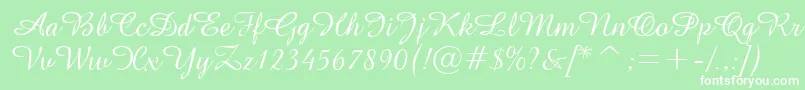 GeAmazoniaScriptNormal Font – White Fonts on Green Background