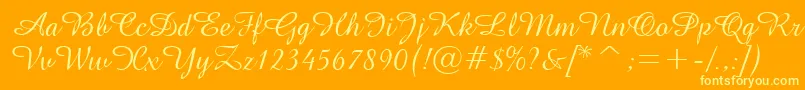 GeAmazoniaScriptNormal Font – Yellow Fonts on Orange Background