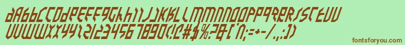 ValkyrieItalic-fontti – ruskeat fontit vihreällä taustalla