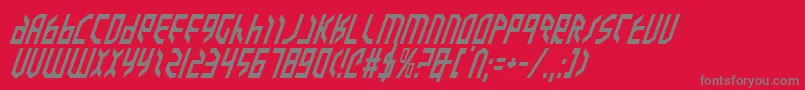 ValkyrieItalic-fontti – harmaat kirjasimet punaisella taustalla