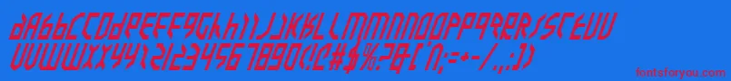 フォントValkyrieItalic – 赤い文字の青い背景