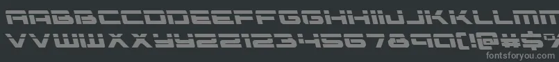 Vorpalleft-fontti – harmaat kirjasimet mustalla taustalla