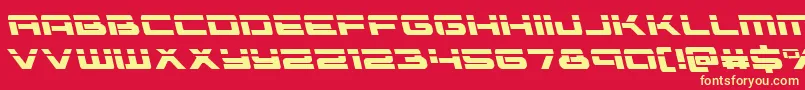 Vorpalleft-fontti – keltaiset fontit punaisella taustalla