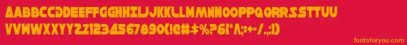 HanSoloCondensed Font – Orange Fonts on Red Background