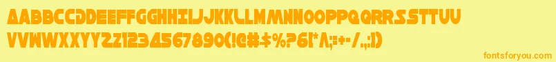 HanSoloCondensed Font – Orange Fonts on Yellow Background
