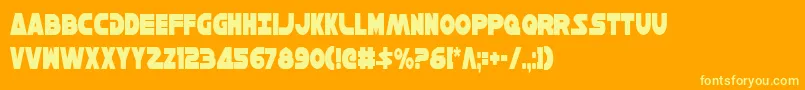 HanSoloCondensed Font – Yellow Fonts on Orange Background