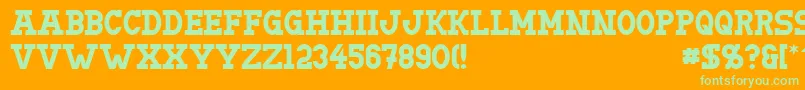 Doergon Font – Green Fonts on Orange Background