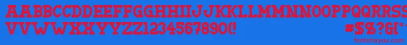 Doergon Font – Red Fonts on Blue Background