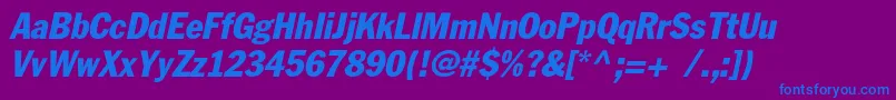 FagotcondensedcItalic Font – Blue Fonts on Purple Background