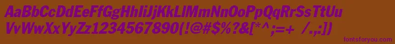 FagotcondensedcItalic Font – Purple Fonts on Brown Background