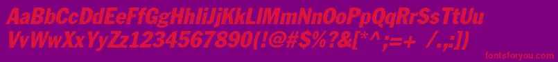 FagotcondensedcItalic Font – Red Fonts on Purple Background