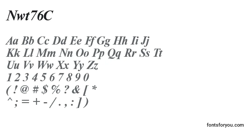 Schriftart Nwt76C – Alphabet, Zahlen, spezielle Symbole