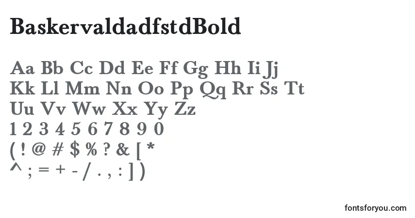 A fonte BaskervaldadfstdBold – alfabeto, números, caracteres especiais
