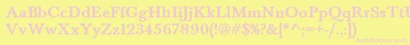 BaskervaldadfstdBold Font – Pink Fonts on Yellow Background