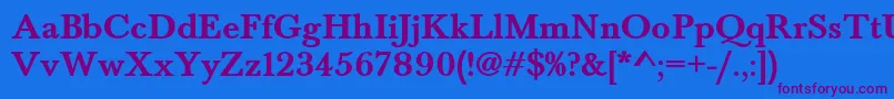 BaskervaldadfstdBold Font – Purple Fonts on Blue Background