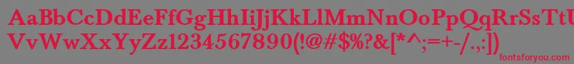 BaskervaldadfstdBold-Schriftart – Rote Schriften auf grauem Hintergrund