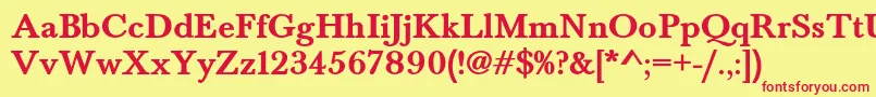 BaskervaldadfstdBold Font – Red Fonts on Yellow Background