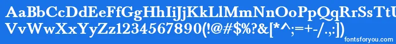 Czcionka BaskervaldadfstdBold – białe czcionki na niebieskim tle