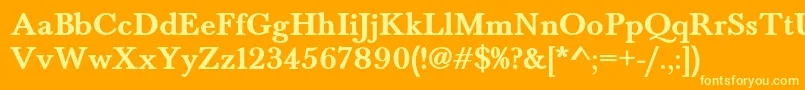 BaskervaldadfstdBold-Schriftart – Gelbe Schriften auf orangefarbenem Hintergrund