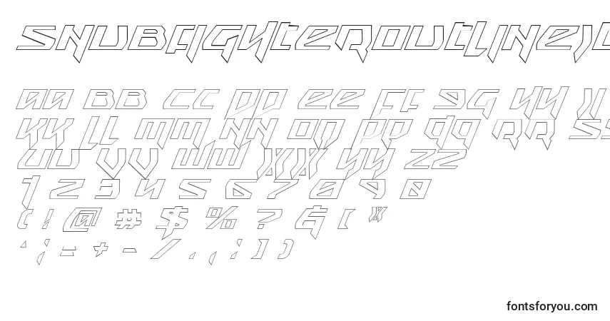 SnubfighterOutlineItalic-fontti – aakkoset, numerot, erikoismerkit