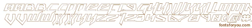 Шрифт SnubfighterOutlineItalic – коричневые шрифты на белом фоне