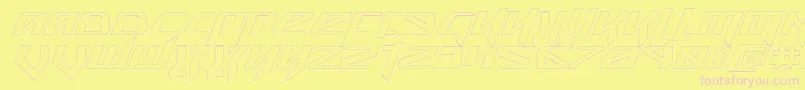 SnubfighterOutlineItalic-Schriftart – Rosa Schriften auf gelbem Hintergrund