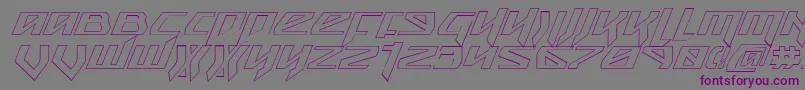 Шрифт SnubfighterOutlineItalic – фиолетовые шрифты на сером фоне