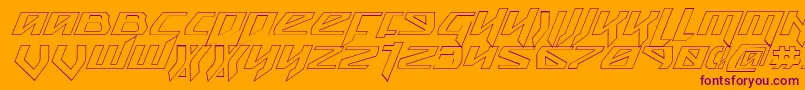 Шрифт SnubfighterOutlineItalic – фиолетовые шрифты на оранжевом фоне