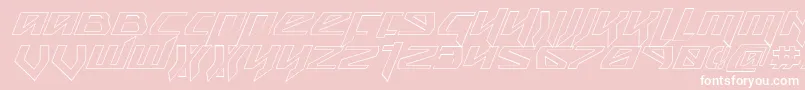 SnubfighterOutlineItalic-Schriftart – Weiße Schriften auf rosa Hintergrund