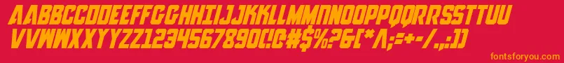 AnitllesItalic-Schriftart – Orangefarbene Schriften auf rotem Hintergrund
