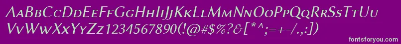 LinbiolinumAsi Font – Green Fonts on Purple Background