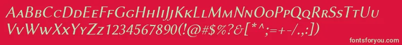 LinbiolinumAsi Font – Green Fonts on Red Background