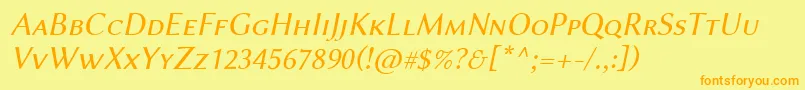 LinbiolinumAsi Font – Orange Fonts on Yellow Background