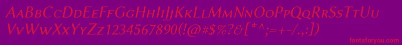 LinbiolinumAsi Font – Red Fonts on Purple Background