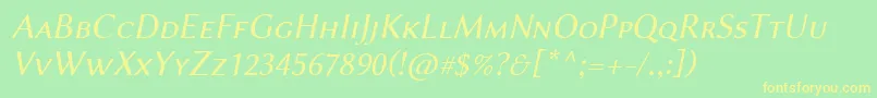 LinbiolinumAsi Font – Yellow Fonts on Green Background