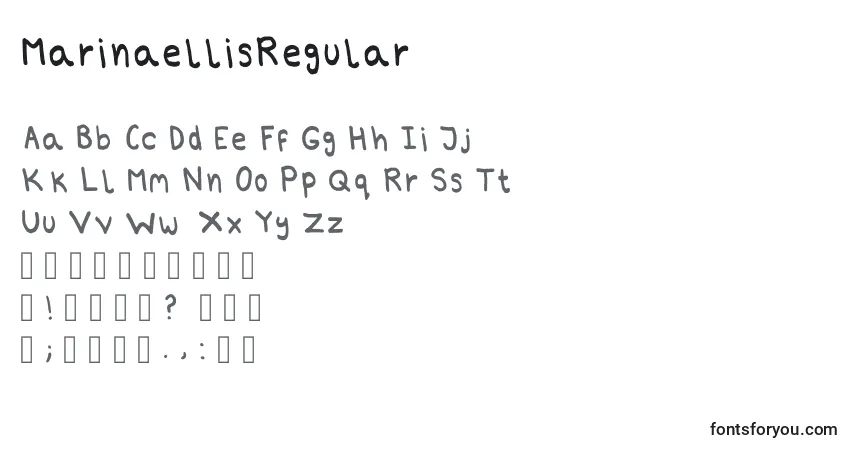 Czcionka MarinaellisRegular – alfabet, cyfry, specjalne znaki