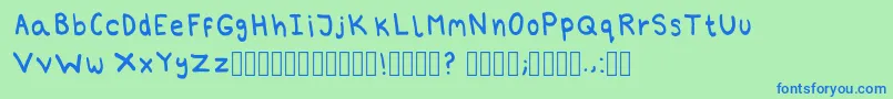MarinaellisRegular Font – Blue Fonts on Green Background