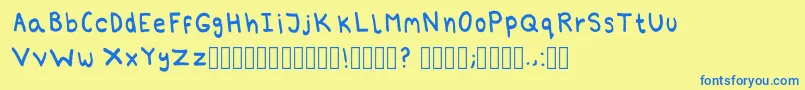 MarinaellisRegular Font – Blue Fonts on Yellow Background