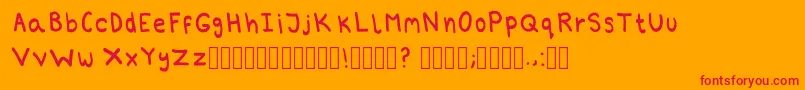 Czcionka MarinaellisRegular – czerwone czcionki na pomarańczowym tle
